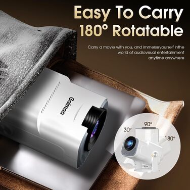 Портативний проєктор Mini Beamer 4K FHD (1920x1080) з Wi-Fi, Bluetooth та Android/iOS підтримкою для домашнього кінотеатру, білий