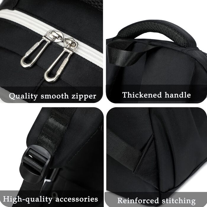 Шкільний рюкзак для підлітків дівчаток та хлопців, рюкзак у школу з багатьма кишенями, водонепроникний шкільний ранець великого розміру з відділенням для ноутбука 15,6' чорного кольору