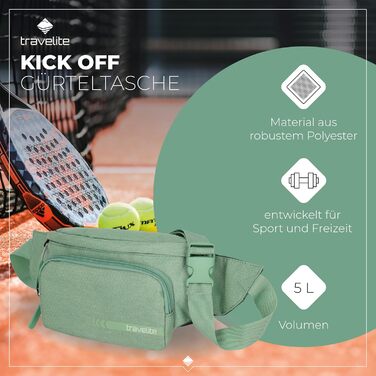 Чоловіча поясна сумка Travelite Kick Off, 30 см, 5 л (Salbei)