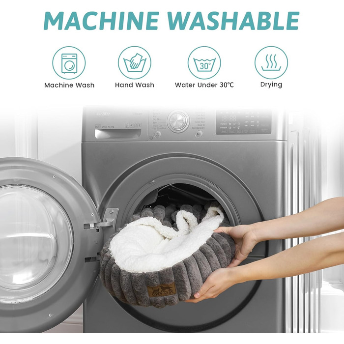 Килимок для котів з ковдрою, круглий, плюшевий, антистресовий, для котів та маленьких собак. М'який доунат-ліжко з миючого штучного хутра та неслизьким дном (58x58x15 см, сірий)