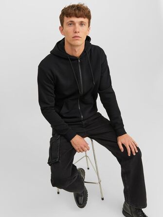 Чоловіча однотонна куртка-худі JACK & JONES Turbulence, розмір XS, стиль smart casual
