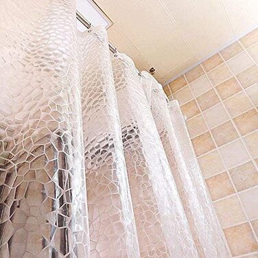 New Shower Curtain, Eva, thick, transparent, waterproof, mildew-resistant, bathroom curtain – 180 x 200 cm