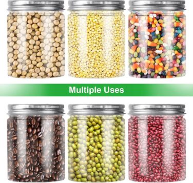 Набір пластикових контейнерів 20 шт. по 250 мл з кришкою, герметичні, BPA-Free, прозорі, для зберігання спецій, мюслі, цукерок, джему