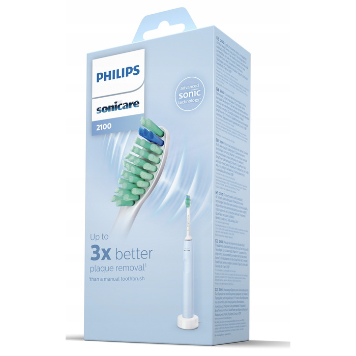 Електрична сонічна зубна щітка Sonicare синього кольору з таймером чищення