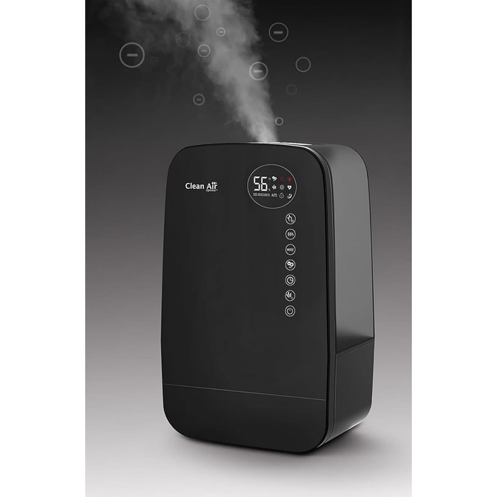 Зволожувач повітря з іонізатором та ароматерапією Clean Air Optima CA-607B Smart (Чорний) - продуктивність 480 мл/год, об'єм резервуару 5,5 л, для приміщень до 65 м²