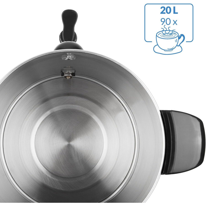 MONZANA® Glühweinkocher 6.8L with Tap, Drip Tray, Thermostat 30-110°C, Hot Beverage Dispenser, Stainless Steel, Preserving Pot, Punch Pot, Hot Beverage Machine (20 L)