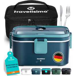 Electric Lunch Box 80W Thermo Lunch Box for Hot Food, 1.8L Heat Box 3-in-1 Food Warmer, Food Warming Box for 12V/24V/220V, for Work, Car, Truck Electric Lunchbox, Warming Box