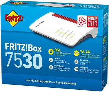 Роутер AVM FRITZ!Box 7530 AC+N (DSL/VDSL) з Mesh, DECT, Media Server, підтримка VDSL Supervectoring 35b