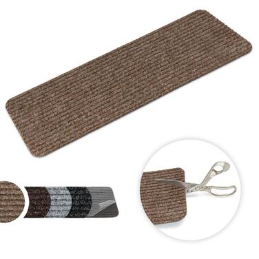 Ступінчаста килимова доріжка Kettelservice-Metzker Tulus, прямокутна, самоклеюча, 60x25 см, світло-коричнева, 14 шт.