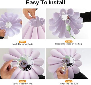 Настільна лампа EOEYYOYB з USB A+C, сенсорне керування, регулювання яскравості, абажур з льону, для спальні та вітальні, біла