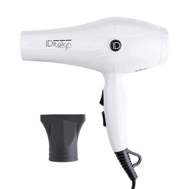 Фен для волосся ID Italian Design GTI 2600 з дифузором, 2200 Вт, AC-мотор, 3 режими нагріву, білий