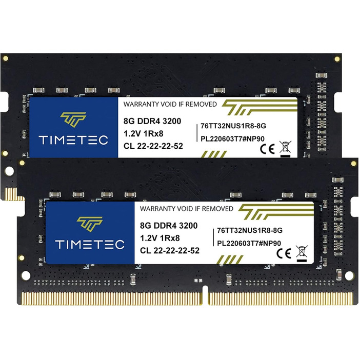 Timetec Pinnacle DDR4 3200MHz RAM 16GB (2x8GB) SODIMM для ноутбука/ПК - Premium якість