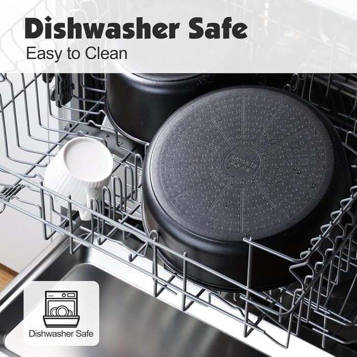 Набір каструль SENSARTE з керамічним покриттям, 17 предметів, антипригарне, для всіх плит, безпечне, сумісне з духовкою