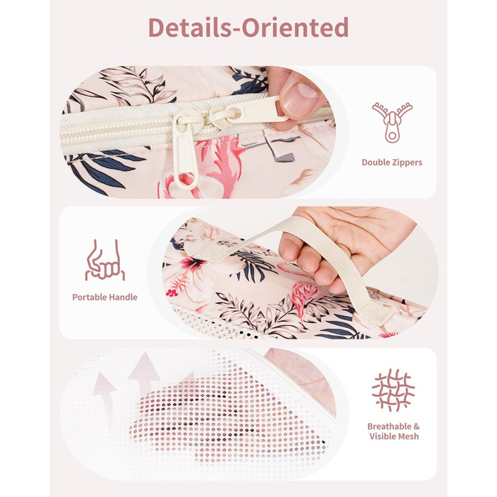 Органайзер для валізи Narwey 7 шт. Набір кубиків для пакування, рюкзак, органайзер для подорожей, дорожні сумки (Смугастий) (Z-бежевий Фламінго)