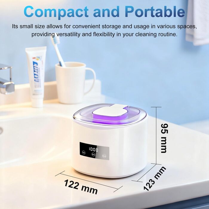 Ультразвукова очищувачка 230 мл з UV-лампою - для зубних щіток, протезів, ювелірних виробів