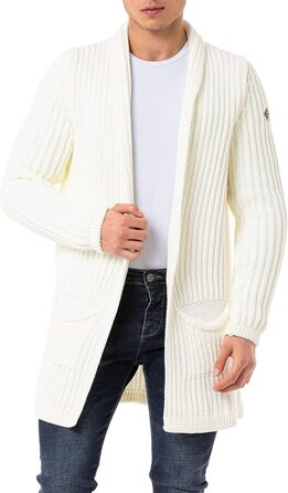 Кардиган чоловічий Redbridge, в'язаний, довгий крій (XL, Екру)