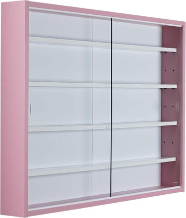 Настінна скляна вітрина Inter Link Collecty, чорна/біла, 80x60x9,5 см, МДФ, для колекцій