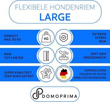 Нашийник для собак DOMOPRIMA: 3 розміри (S, M, L) та 4 кольори (сірий, блакитний, зелений, рожевий) - міцний та безпечний нашийник з відбиваючим ремінцем