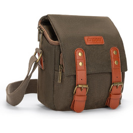 CADeN Ретро сумка для камери на плечі для Sony Canon, водонепроникна, для DSLR та беззеркальних камер, легка та компактна (коричнева)