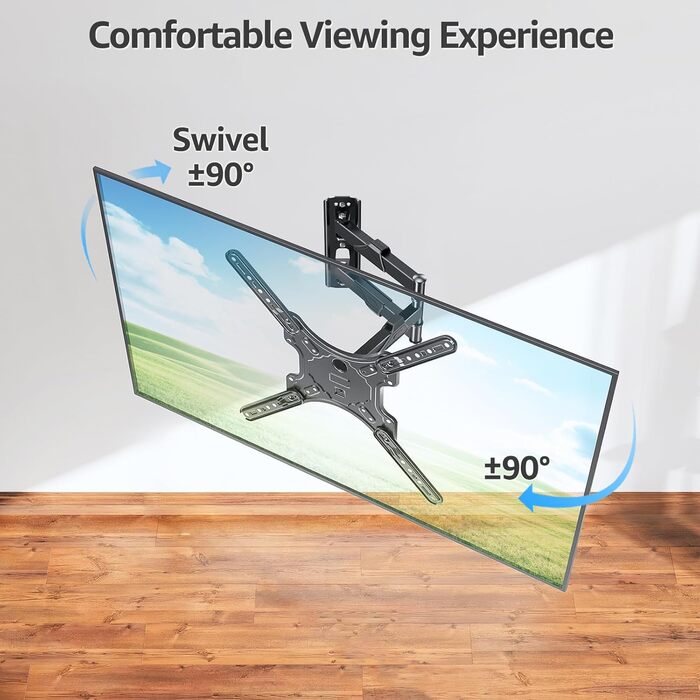 Кріплення для телевізора MOUNTUP EU0079: для LED, LCD, OLED телевізорів 26-60 дюймів, настінне, поворотне, нахильне, до 35 кг, VESA 400x400 мм