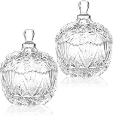 Контейнер для ватних паличок та дисків 2 шт. Прозорий скляний органайзер для ванної кімнати та туалетного столика