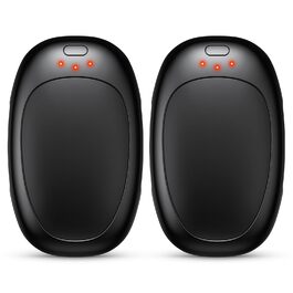 Jonwall Електричні грілки для рук 2 шт., USB-грілки, багаторазові, 3 режими нагріву, портативні, для кемпінгу, гольфу, чорні