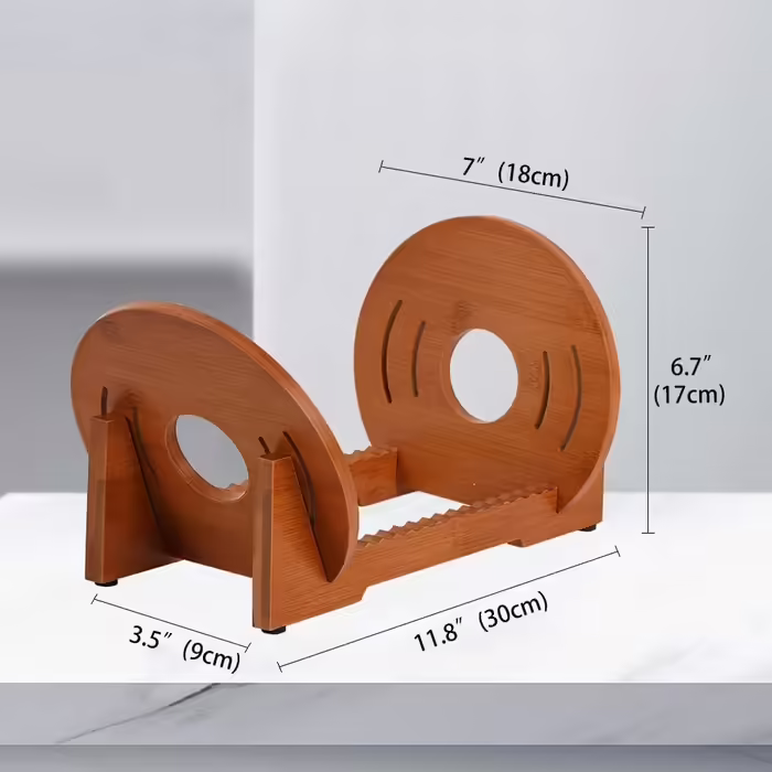 Vinyl Record Storage Rack – Tabletop Vintage Music Album Display Rack – Vinyl Record Storage Shelf Brown