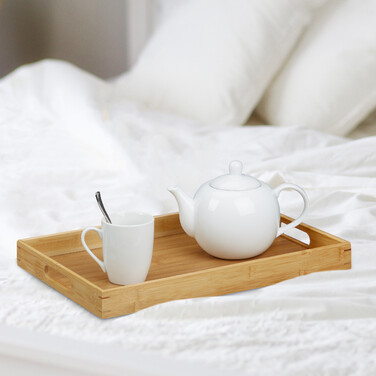 Relaxdays Serving Tray 2-Piece Bamboo Set
