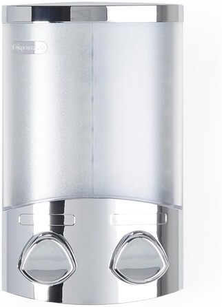 Дозатор для мила, гелю для душу та шампуню Better Living, хром, ABS-пластик, білий (2-камерний)