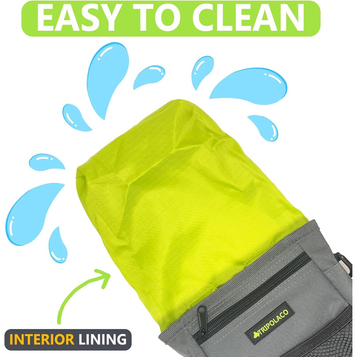 Лекарства для собак – сумка-лейкоріз для собак з кількома кишенями, диспенсер для пакетів для екскрементів і кишеня для телефону, 3 варіанти носіння – ідеальний мішок для корму для собак, тренування та прогулянки, сірий, магнітна застібка