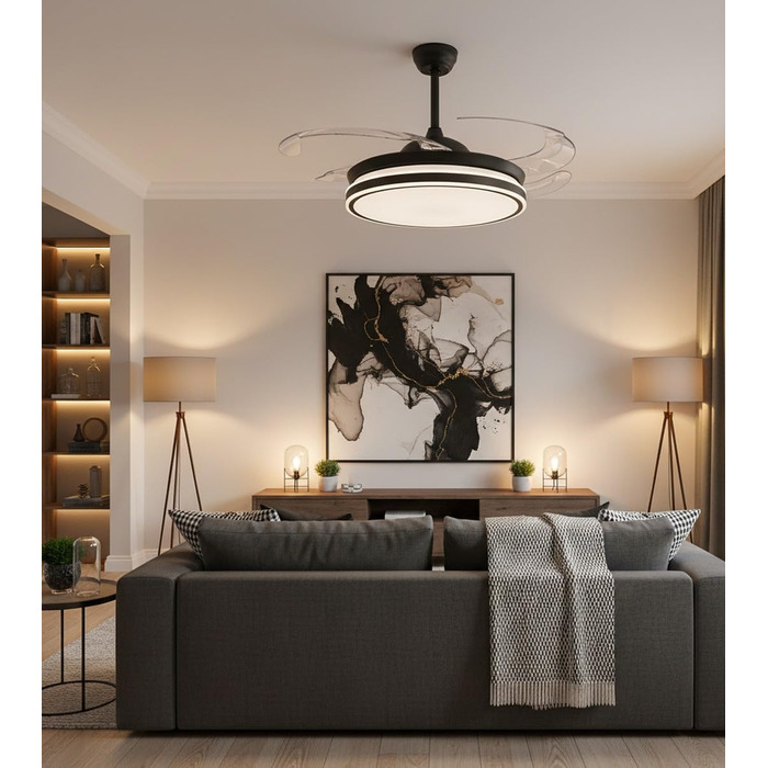Вентилятор стельовий BEL AIR HOME Asgard 108 см з LED підсвіткою, пультом, DC-мотор, білий