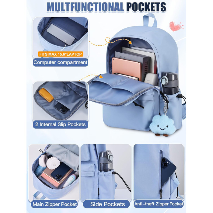 Жіночий рюкзак FIORETTO для дівчаток та хлопчиків, для ноутбука 15.6