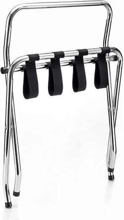 CARO-Furniture Suitcase Stand Suite with Wall Protection, Suitcase Stand, Suitcase Rack, Chrome-plated Metal, Folding