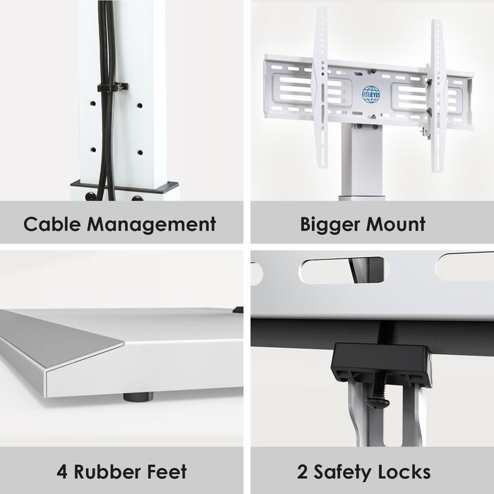 Підставка для телевізора FITUEYES: регульована, поворотна, для телевізорів 32-75 дюймів (до 40 кг, VESA 600x400)