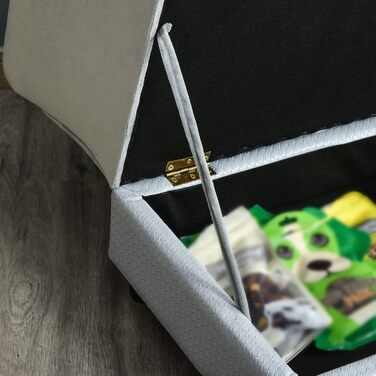 PawHut Крісло-диван для собак та котів з місцем для зберігання, сірого кольору, 76 x 45 x 43 см