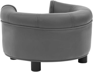 Диванчик для собак VidaXL, 48x48x32 см, плюш, штучна шкіра, сірий колір