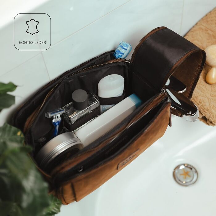 Чоловіча/Жіноча Туалетна Сумка Baur з Екошкіри, Коричнева | Культова Сумка з Місцем для Усього