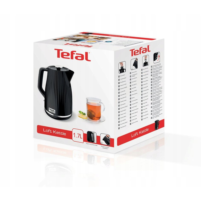 Електричний чайник Tefal Loft, 2400 Вт, 1,7 л, чорний
