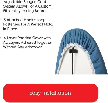 Padded Premium Ironing Board Cover with Titan Silicone Coated Technology, with Thick Multi Padding in Various Sizes 15 x 48 inches Blue