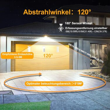 MEIKEE 25W LED Floodlight with Motion Sensor, Remote Control, 2100 LM, 6500K Cool White, Super Bright, 3 Modes, 10 Brightness Levels, Outdoor Floodlight, IP66 Waterproof, Spotlight for Garden, Garage, Sports Field, 2 Pack