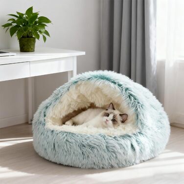 М'яке ліжко для собак та котів у формі мушлі, тепле, зручне, миється, 65x65 см (зелене)