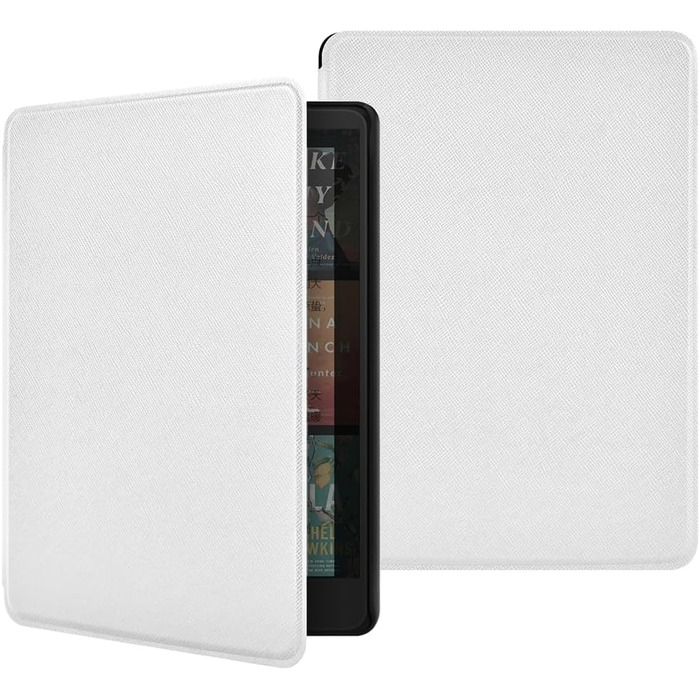 Чохол для Kindle Paperwhite (7/6/5 Gen, 12th Gen, Colorsoft 2024) з PU шкіри, білий