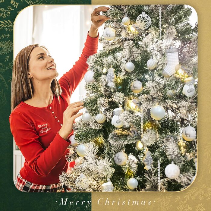 Набір ялинкових прикрас SOLEDI® 128 шт. Преміум якість, пластикові кулі білого кольору з зіркою на верхівку. Міцний та безпечний набір прикрас з петельками. Різнокольорові ялинкові кулі, багаторазовий декор для Різдва.