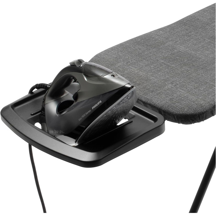 Гладильна дошка Brabantia Bügelbrett B, 124 x 38 см, Denim Black – 100% Fairtrade-бавовна, стабільна, регульована висота, з відсіком для праски