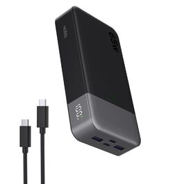 Power Bank NOBIS 20000mAh 65W USB-C PD QC з дисплеєм - для ноутбука, телефону, планшета (Чорний)