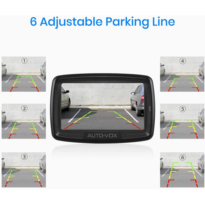 AUTO-VOX Цифрова бездротова камера заднього виду CS2 з 4,3'' LCD монітором, IP68, нічне бачення, внутрішня антена, легке встановлення