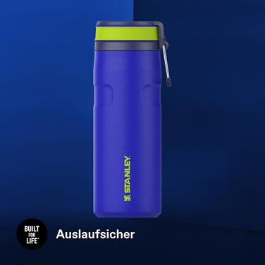 Термос-пляшка STANLEY 1913 IceFlow Bottle Twist Flip 0.47L, герметична пляшка для води з кришкою Twist Flip, Cobalt Chartreuse
