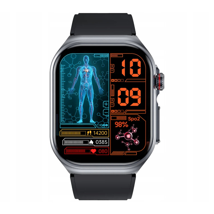 Смарт-годинник Rubicon RNCF36 з функціями моніторингу здоров'я, чорний