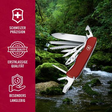 Швейцарський ніж Victorinox Work Champ червоний (21 функція, фіксаційне лезо, пліерси, металева пила)