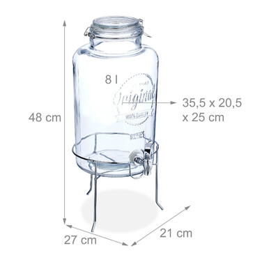 Relaxdays 8 L Drink Dispenser with Stand